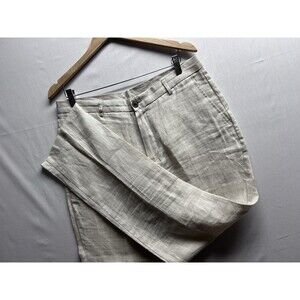 Tasso Elba Pants Mens 34 Beige Off White Straight Chino Slacks Linen Adult 34x32